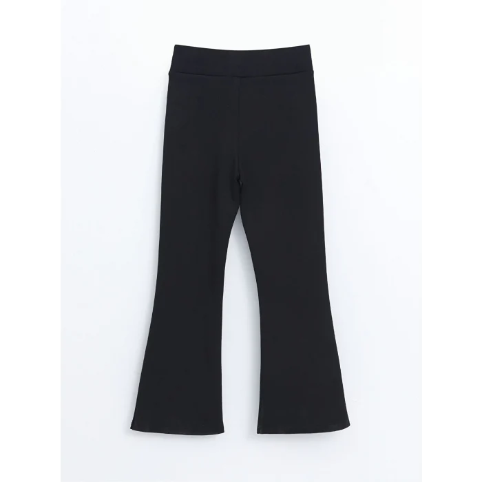 LCW Kids Siyah Beli Lastikli İspanyol Paça Kız Çocuk Tayt