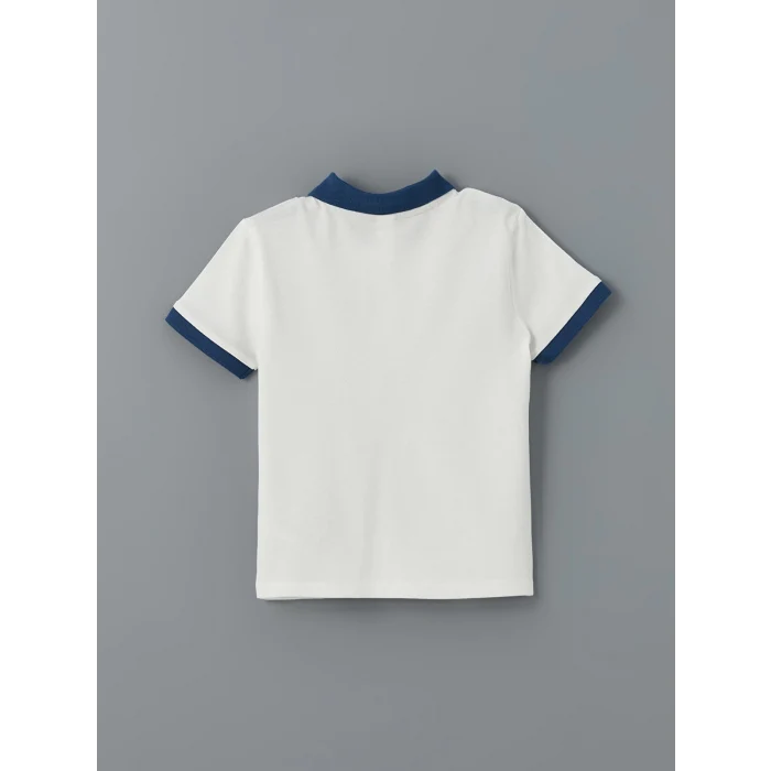 LCW Kids Ekru Polo Yaka Nakışlı Erkek Çocuk Tişört ve Şort 2li