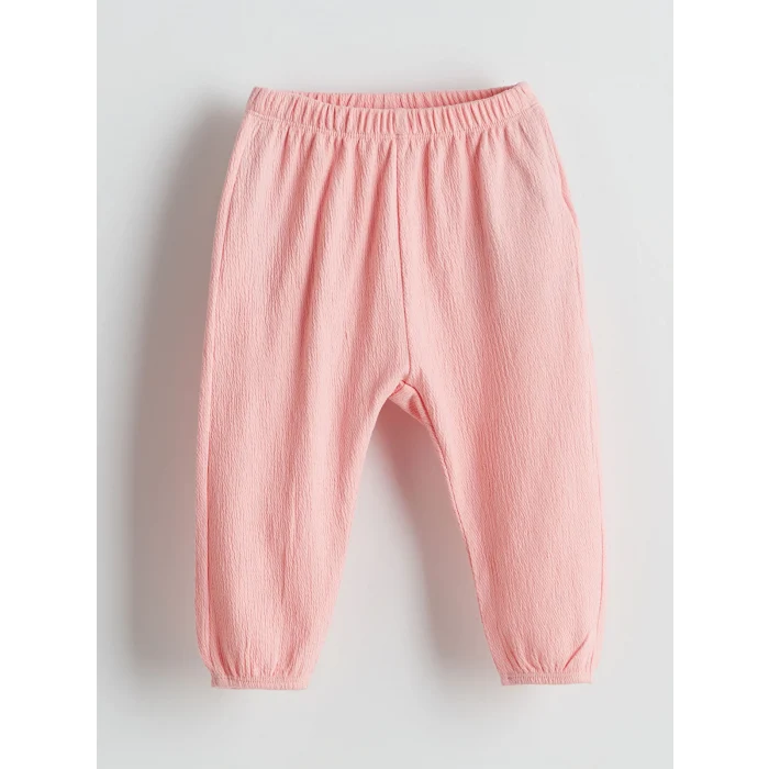 LCW baby Ekru Fırfırlı Çiçekli Kız Bebek Bluz ve Pantolon 2li