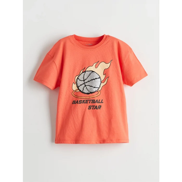 LCW Kids Mercan Baskılı Erkek Çocuk Tişört ve Şort 2li