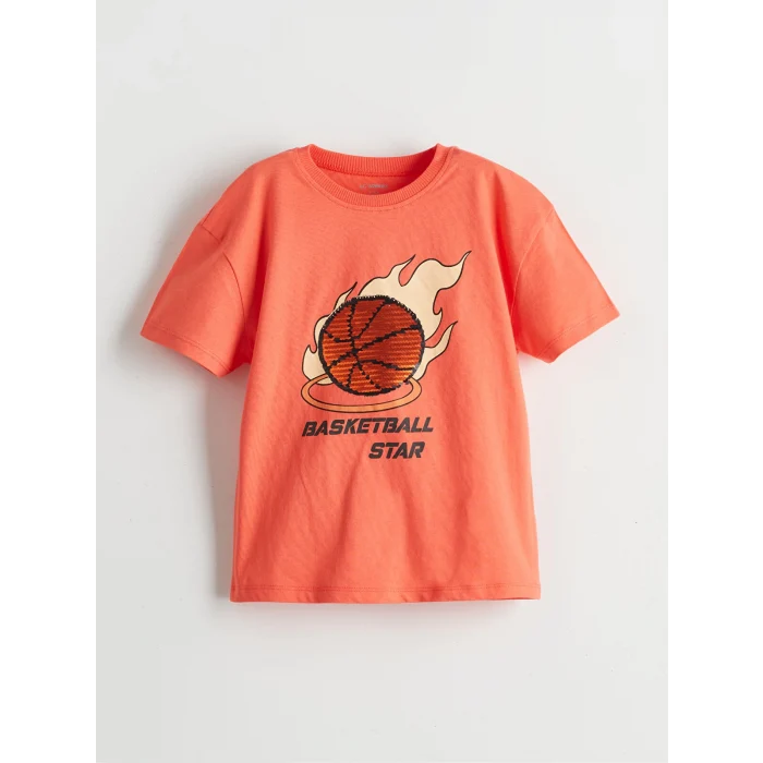 LCW Kids Mercan Baskılı Erkek Çocuk Tişört ve Şort 2li