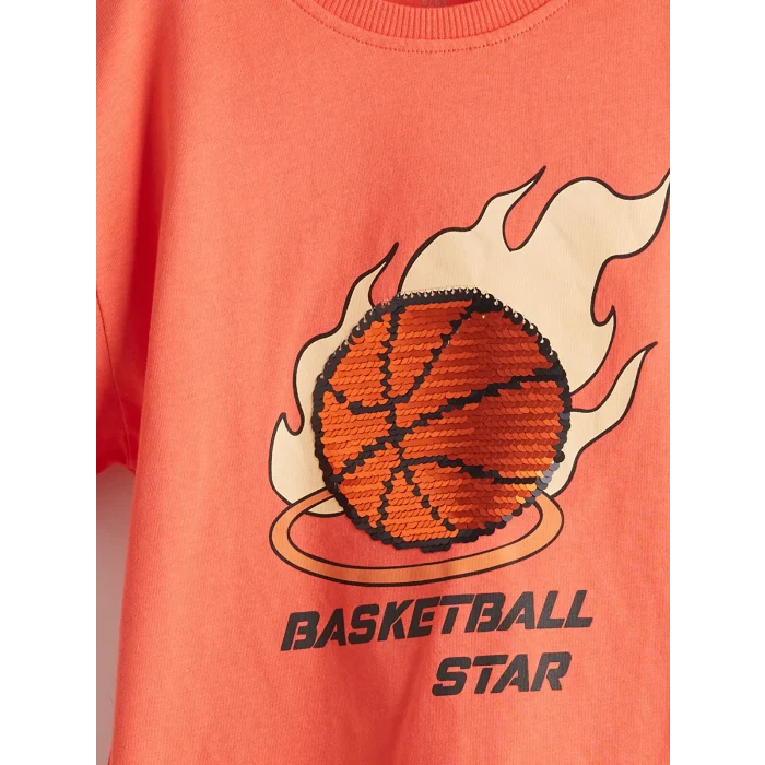 LCW Kids Mercan Baskılı Erkek Çocuk Tişört ve Şort 2li