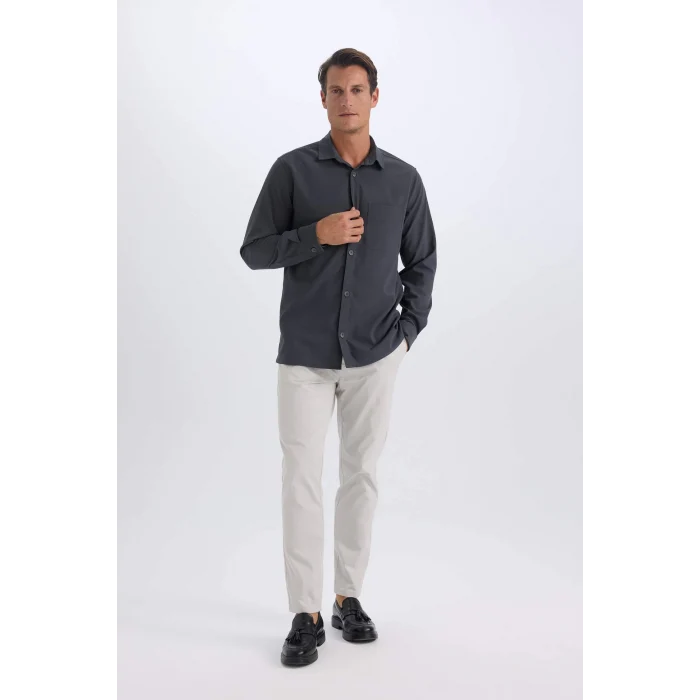 Defacto Z9933 Gri %100 Pamuk Yazlık Jogger Chino Pantolon Beli Bağcıklı Cepli Düz Paça