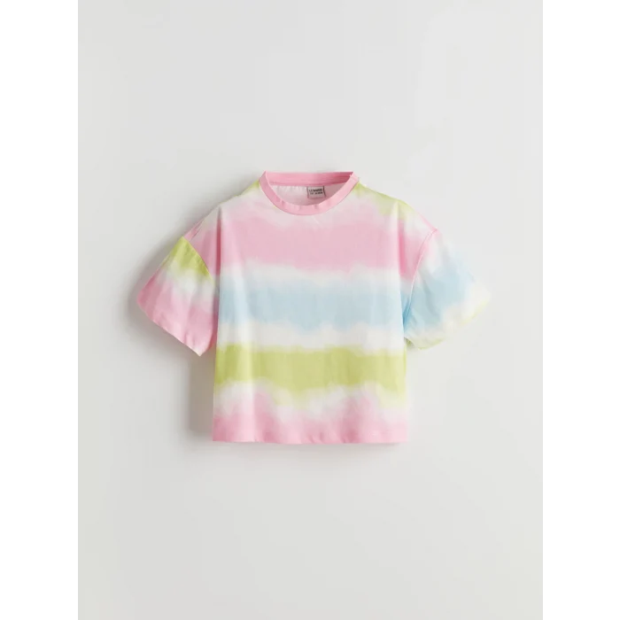 LCW Kids Mavi Bisiklet Yaka Kız Çocuk Crop Tişört 2li