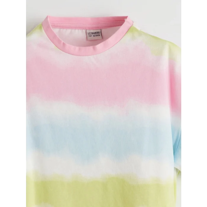 LCW Kids Mavi Bisiklet Yaka Kız Çocuk Crop Tişört 2li