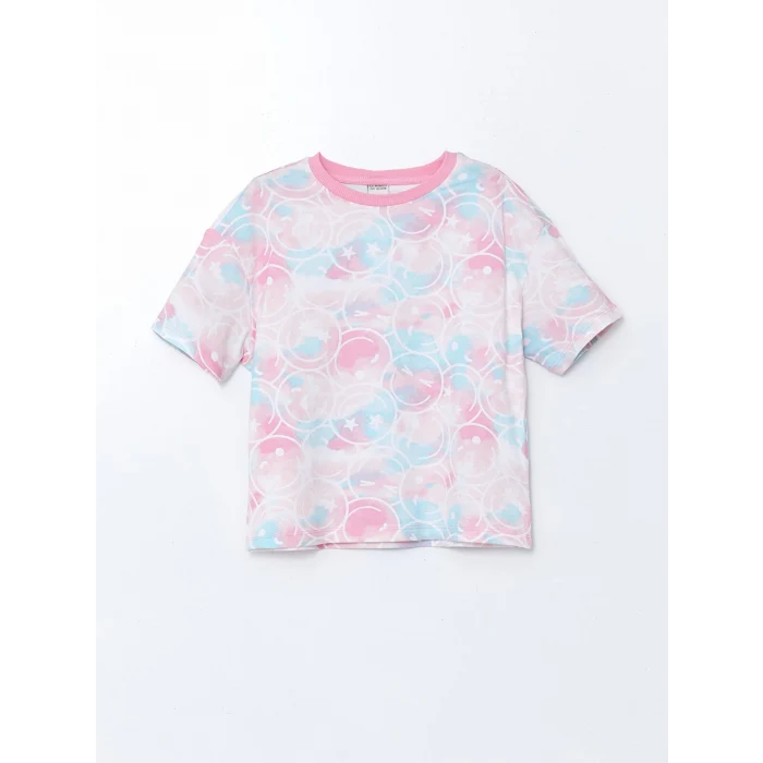 LCW Kids Pembe Bisiklet Yaka Kız Çocuk Tişört 2li