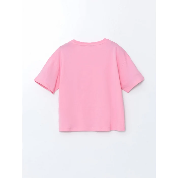 LCW Kids Pembe Bisiklet Yaka Kız Çocuk Tişört 2li