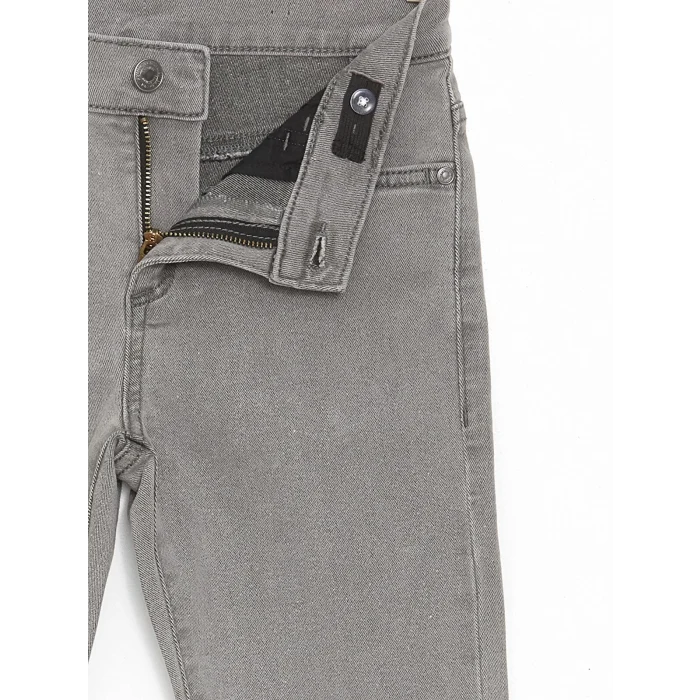 LCW Kids Gri Beli Ayarlanabilir Lastikli Erkek Çocuk Jean Pantolon