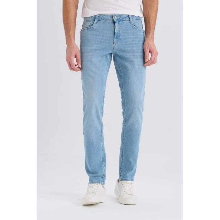 Defacto D0025 Mavi Carlo Skinny Fit Ekstra Dar Kalıp Normal Bel Ekstra Dar Paça Jean Pantolon