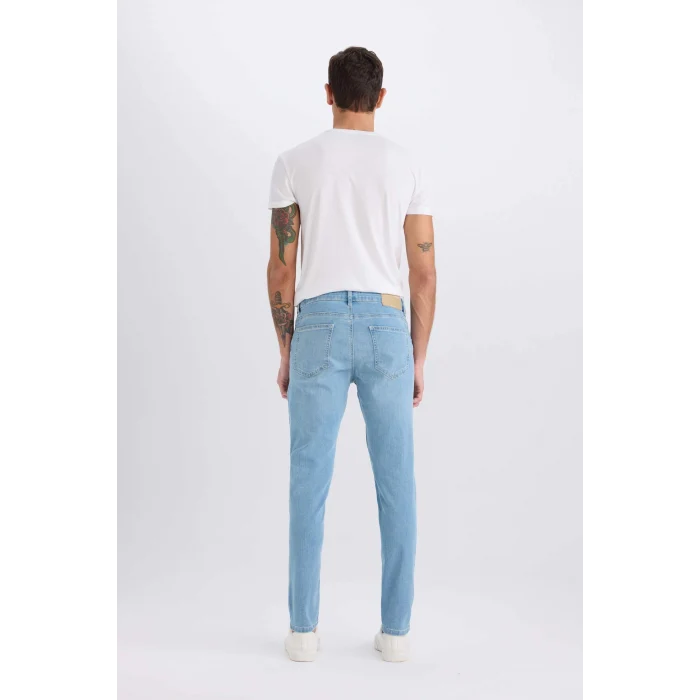 Defacto D0025 Mavi Carlo Skinny Fit Ekstra Dar Kalıp Normal Bel Ekstra Dar Paça Jean Pantolon