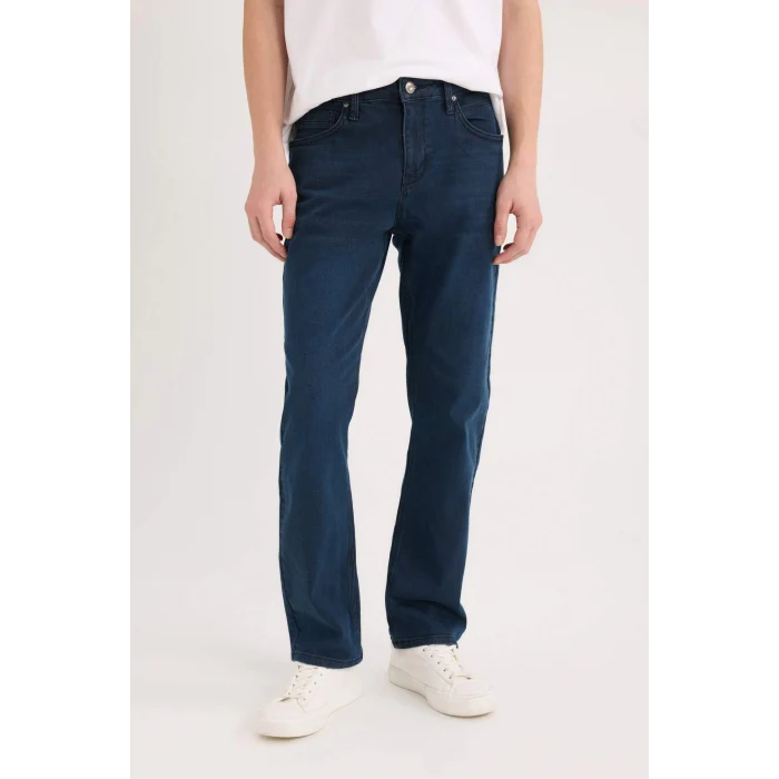 Defacto W7086 İndigo Sergio Regular Fit Normal Kalıp Normal Bel Boru Paça Jean Pantolon