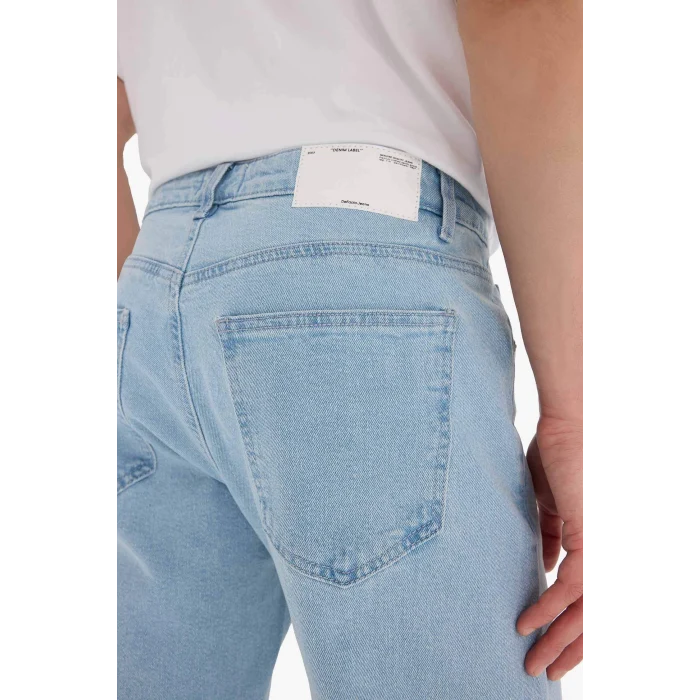 Defacto E1936 Mavi Sergio Regular Fit Normal Kalıp Normal Bel Boru Paça Jean Pantolon