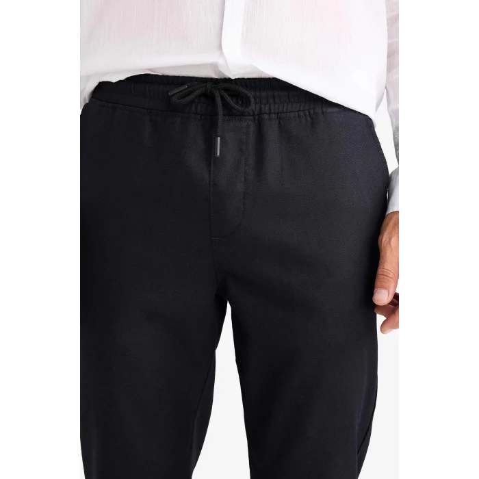 Defacto B4091 Siyah Yazlık Jogger Pantolon Basic Düz Cepli Dar Paça
