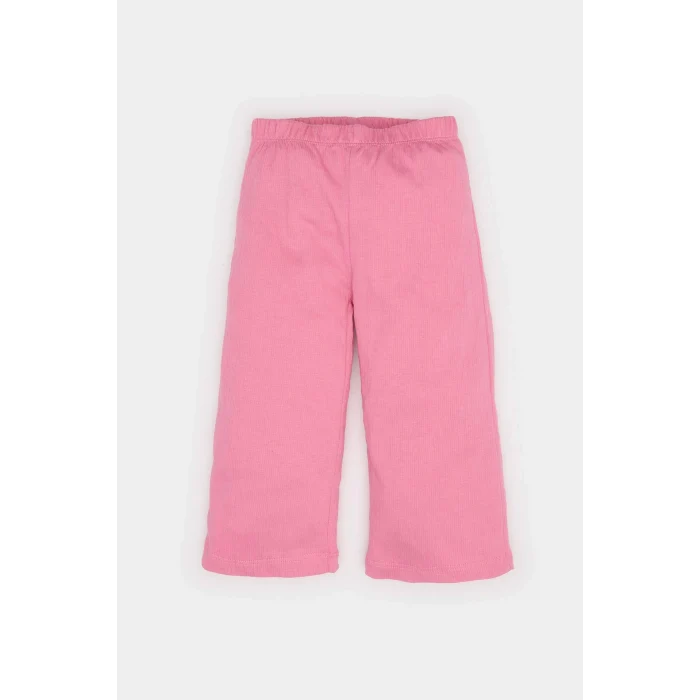 Defacto E8441 Ekru Kız Bebek 2li Takım Çiçekli Kısa Kollu Bluz Beli Lastikli Pantolon