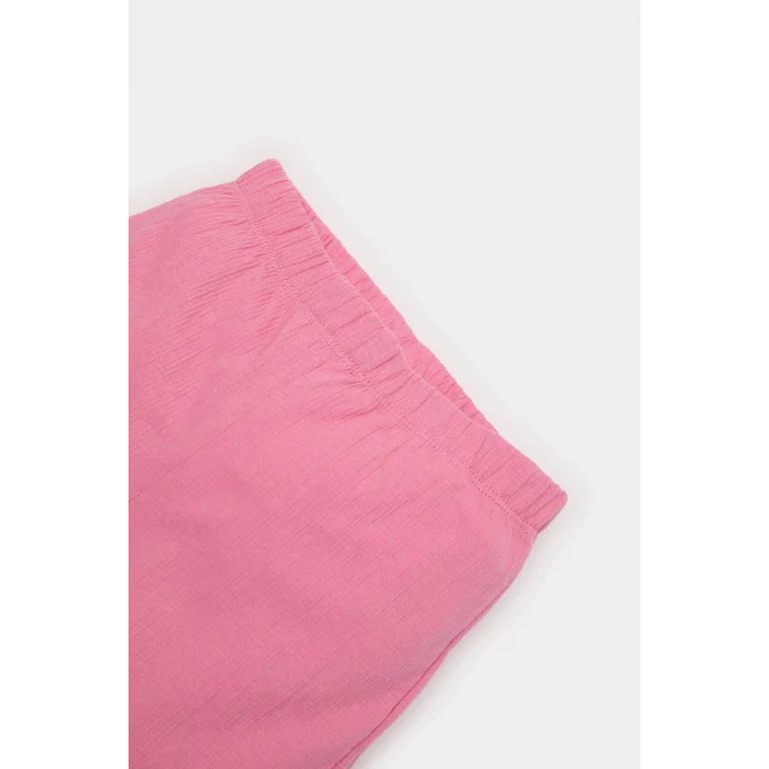 Defacto E8441 Ekru Kız Bebek 2li Takım Çiçekli Kısa Kollu Bluz Beli Lastikli Pantolon