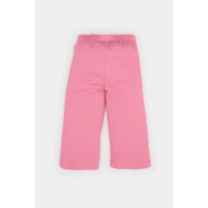 Defacto E8441 Ekru Kız Bebek 2li Takım Çiçekli Kısa Kollu Bluz Beli Lastikli Pantolon