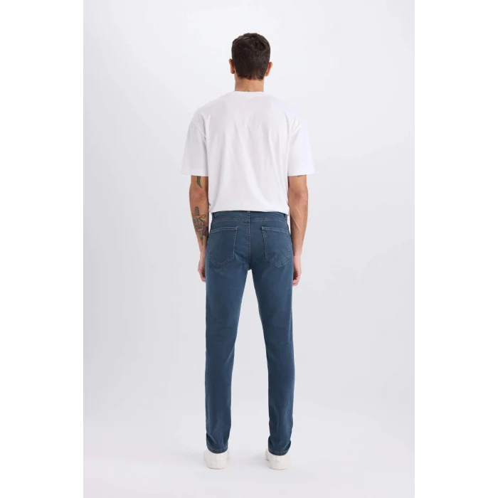 Defacto B3622 İndigo Pedro Slim Fit Dar Kalıp Normal Bel Dar Paça Jean Pantolon