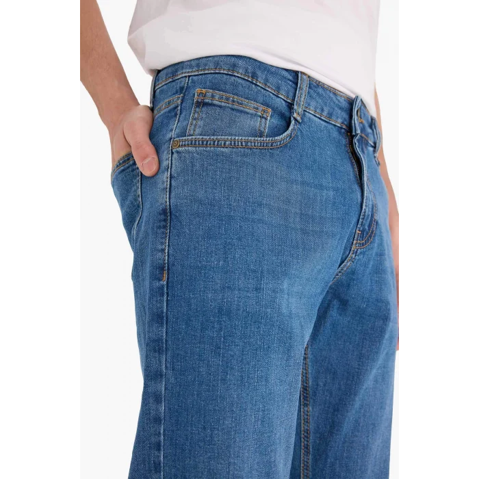 Defacto A6948 Mavi Sergio Regular Fit Normal Bel Boru Paça Jean Pantolon
