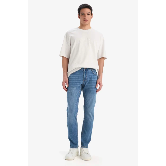 Defacto E2743 Mavi Carlo Skinny Fit Ekstra Dar Kalıp Normal Bel Ekstra Dar Paça Jean Pantolon