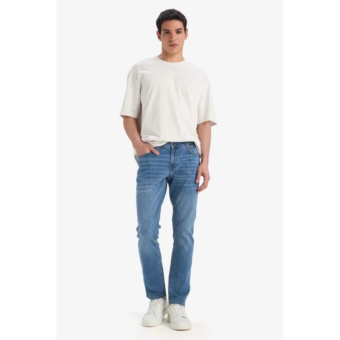 Defacto E2743 Mavi Carlo Skinny Fit Ekstra Dar Kalıp Normal Bel Ekstra Dar Paça Jean Pantolon