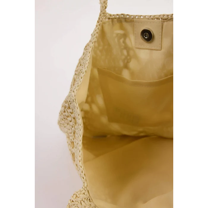 Defacto E1411 Bej Kadın Hasır Omuz Çantası