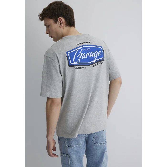 Mavi 0612605-80196 Garage Baskılı Gri Tişört