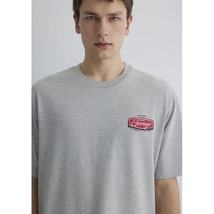 Mavi 0612605-80196 Garage Baskılı Gri Tişört