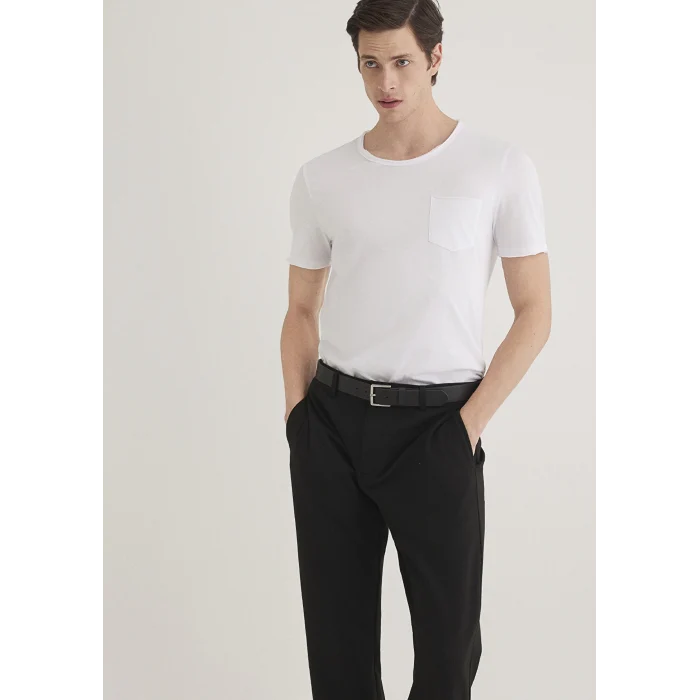 Mavi 062772-20843 Dikişli Cep Detaylı Beyaz Tişört