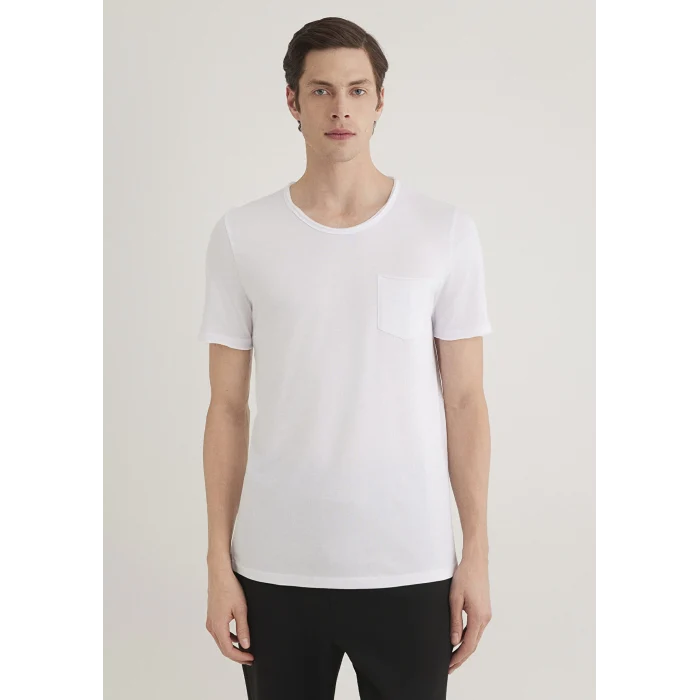 Mavi 062772-20843 Dikişli Cep Detaylı Beyaz Tişört