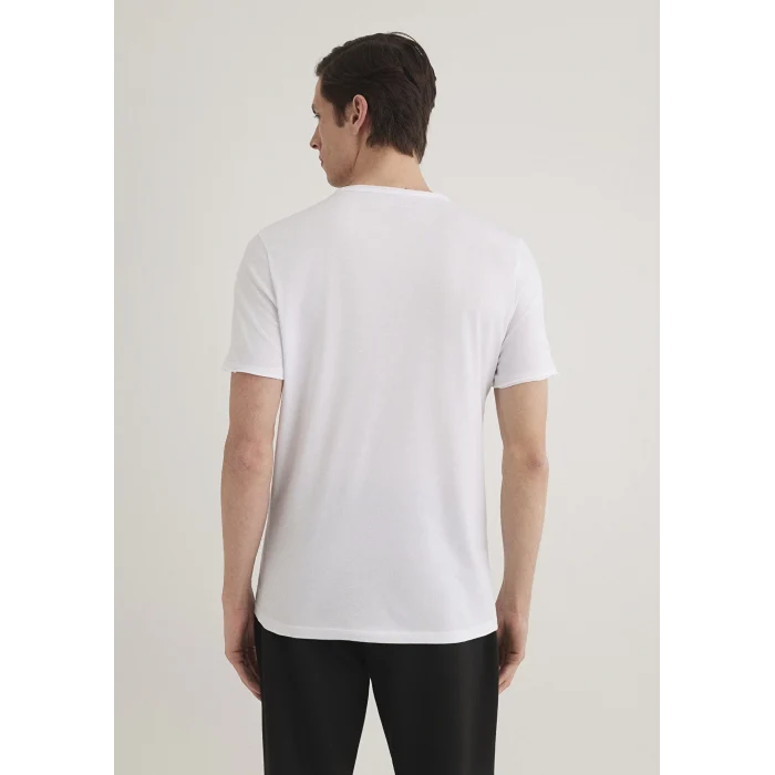 Mavi 062772-20843 Dikişli Cep Detaylı Beyaz Tişört