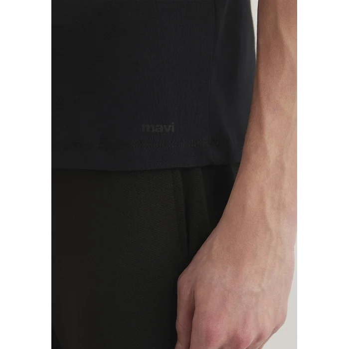 Mavi 063747-900 Ribana Detaylı Siyah Tişört