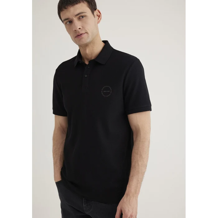 Mavi 0610305-900 Dokulu Siyah Polo Tişört