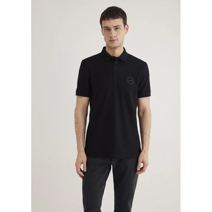 Mavi 0610305-900 Dokulu Siyah Polo Tişört