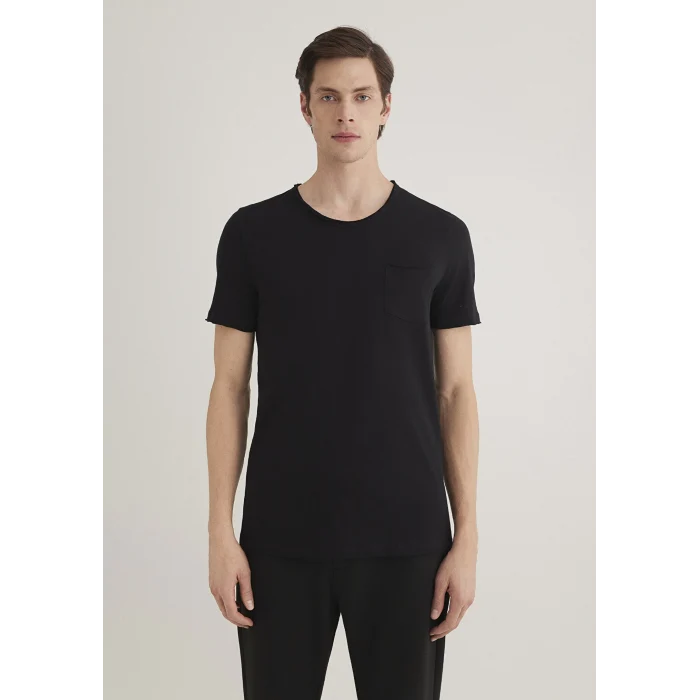 Mavi 062772-26341 Dikişli Cep Detaylı Siyah Tişört