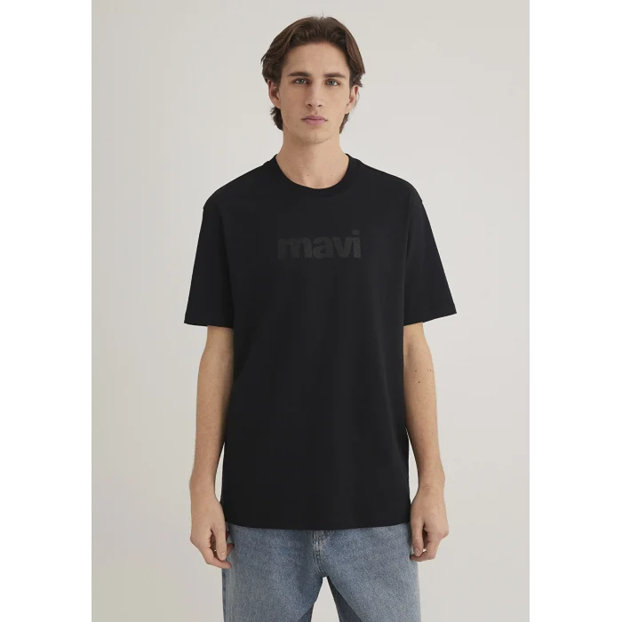 Mavi 0611807-900 Mavi Logo Baskılı Siyah Tişört