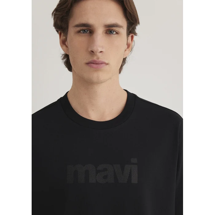 Mavi 0611807-900 Mavi Logo Baskılı Siyah Tişört