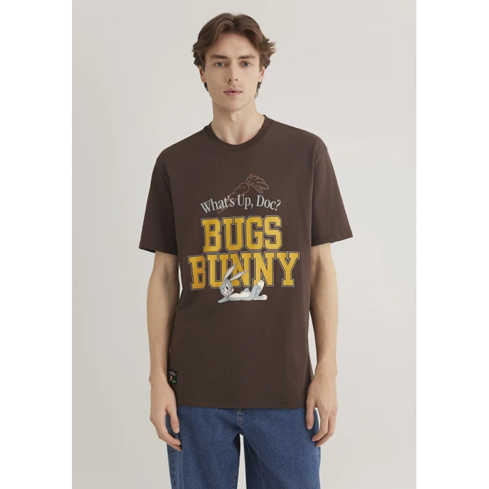 Mavi 0612565-88067 Bugs Bunny Baskılı Kahverengi Tişört