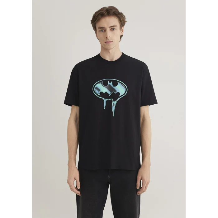 Mavi 0612566-900 Batman Baskılı Siyah Tişört