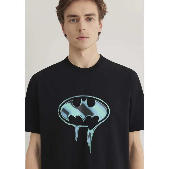 Mavi 0612566-900 Batman Baskılı Siyah Tişört
