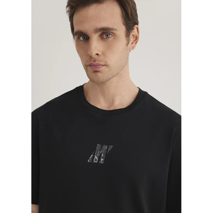 Mavi 0612189-900 Mavi Pro Logo Baskılı Siyah Tişört