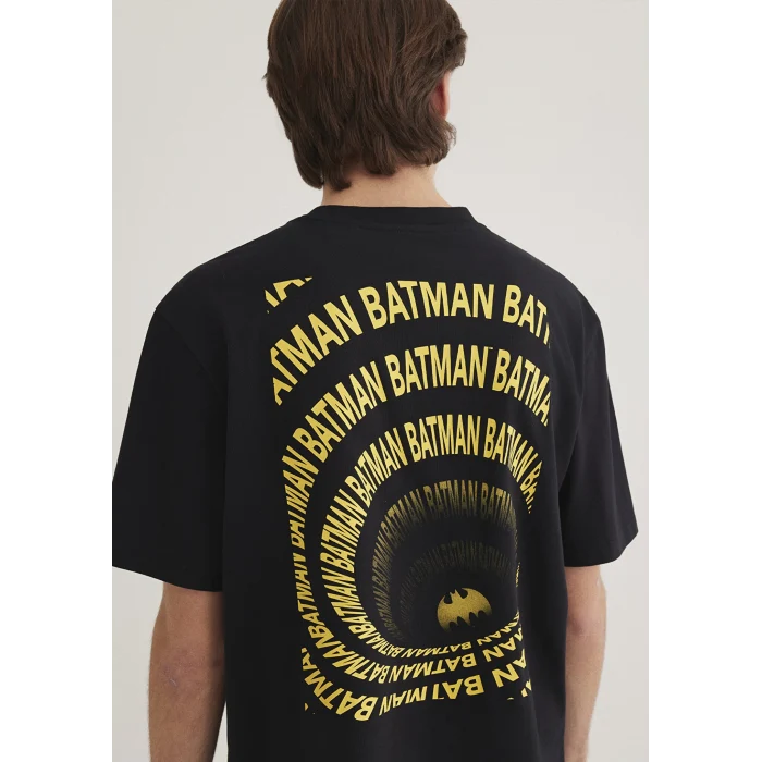 Mavi 0612567-900 Batman Baskılı Siyah Tişört