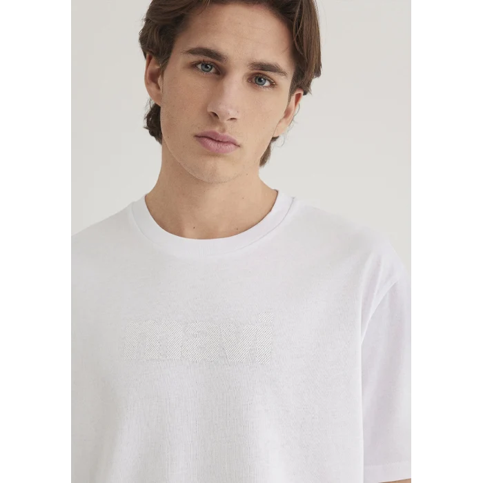 Mavi 0611807-620 Mavi Logo Baskılı Beyaz Tişört