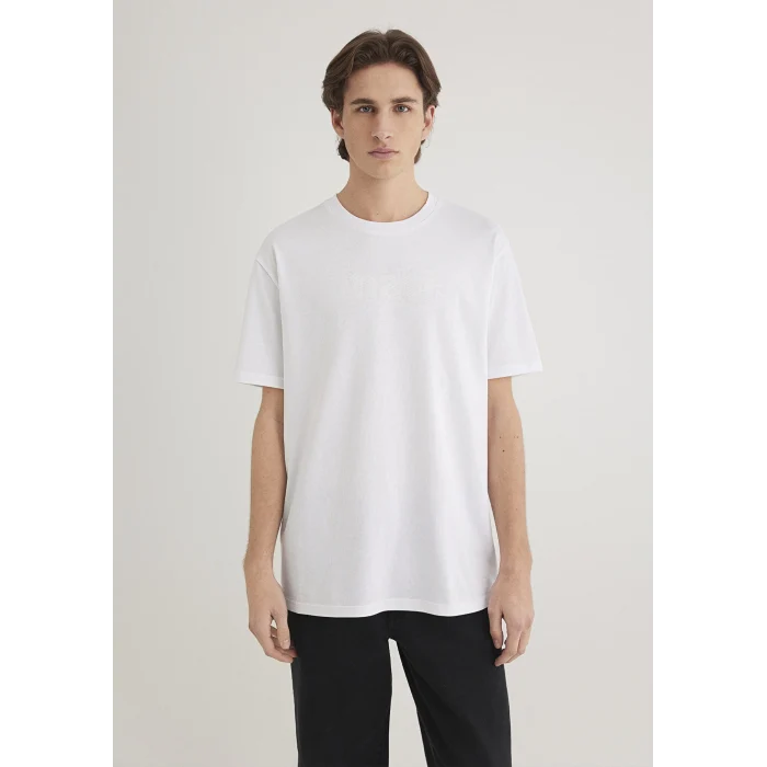 Mavi 0611807-620 Mavi Logo Baskılı Beyaz Tişört