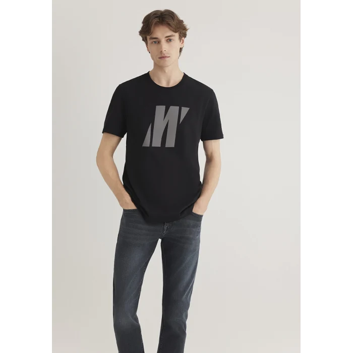 Mavi 066000-900 Mavi Pro Reflektör Logo Baskılı Siyah Tişört