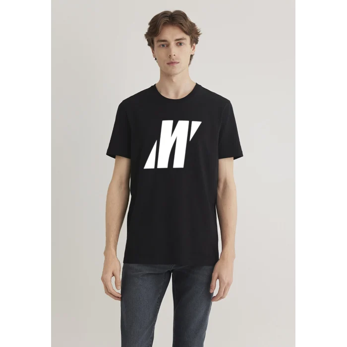 Mavi 066000-900 Mavi Pro Reflektör Logo Baskılı Siyah Tişört