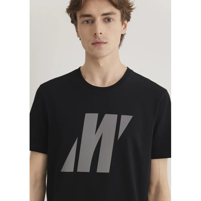 Mavi 066000-900 Mavi Pro Reflektör Logo Baskılı Siyah Tişört