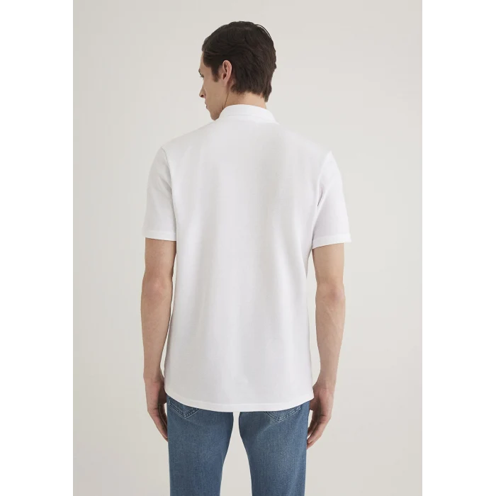 Mavi 0612525-620 Yarı Fermuarlı Beyaz Polo Tişört