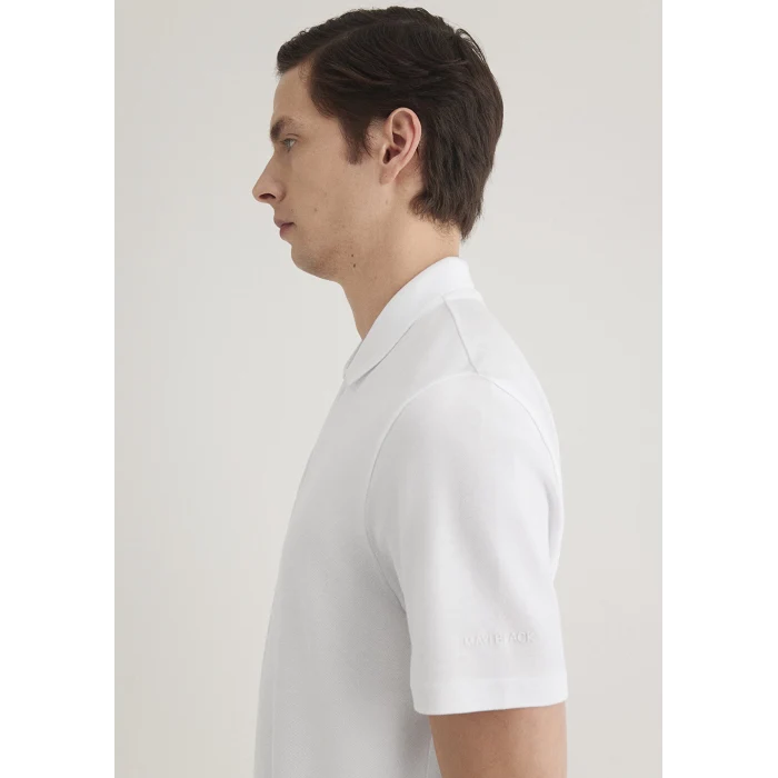 Mavi 0612525-620 Yarı Fermuarlı Beyaz Polo Tişört