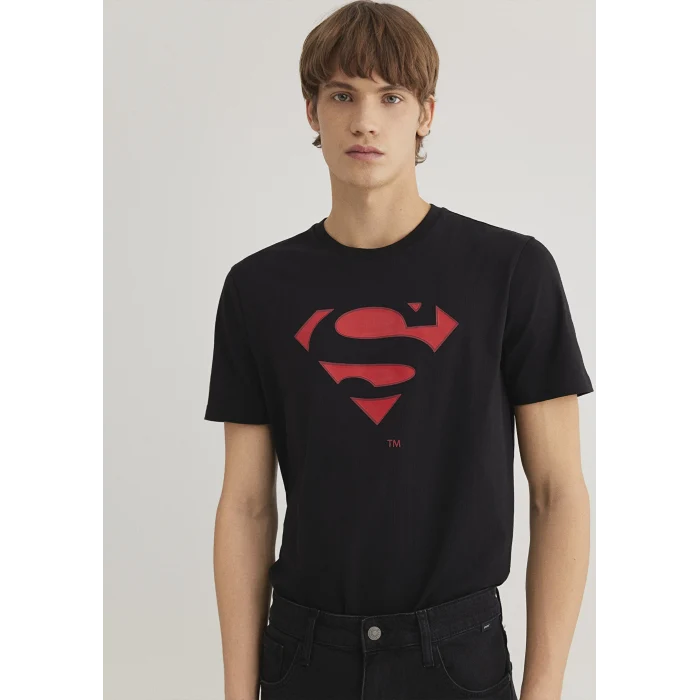 Mavi 066875-900 Superman Baskılı Siyah Tişört
