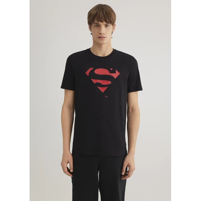 Mavi 066875-900 Superman Baskılı Siyah Tişört